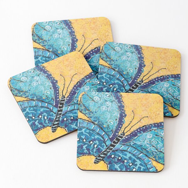 Item preview, Blue Butterfly Yellow Back designed and sold by AmcalmArtisty.