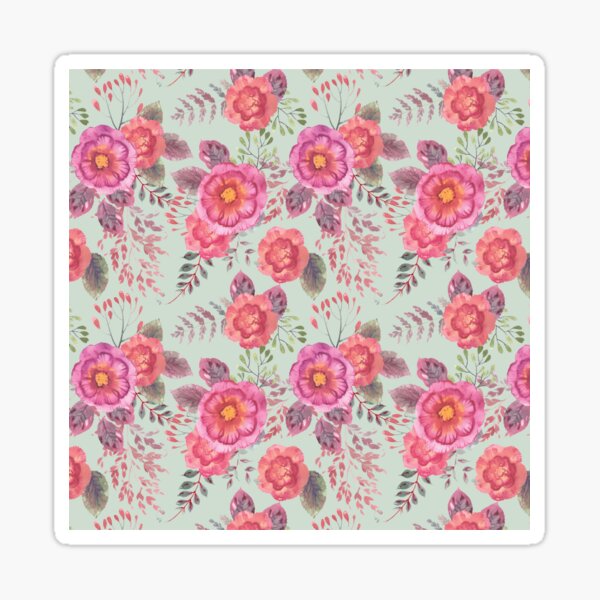 Item preview, Mint Green Floral Pattern  designed and sold by CarpeDiemLife.