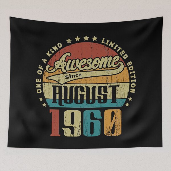 Item preview, Vintage August 1960 One Of A Kind Awesome Since August 1960 60th Birthday Gift 60 Years Old designed and sold by Takatv.