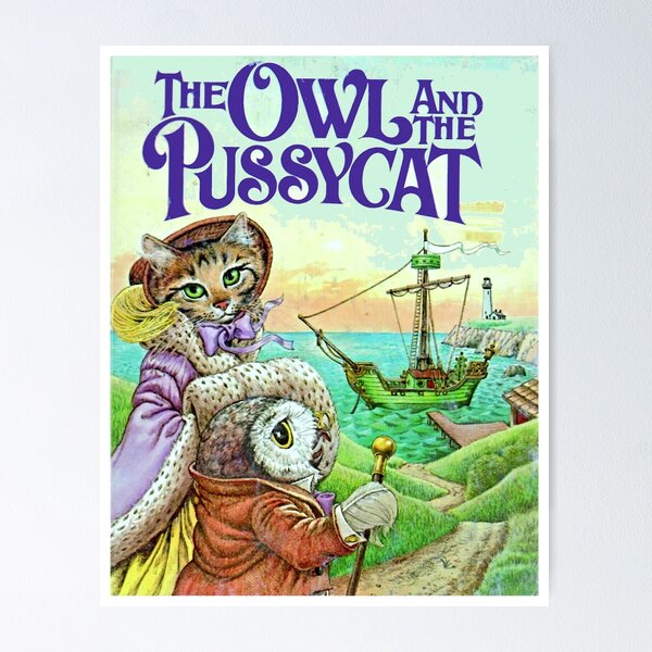 Item preview, OWL and the PUSSYCAT : Vintage Nursery Rhyme Advertising Print designed and sold by posterbobs.