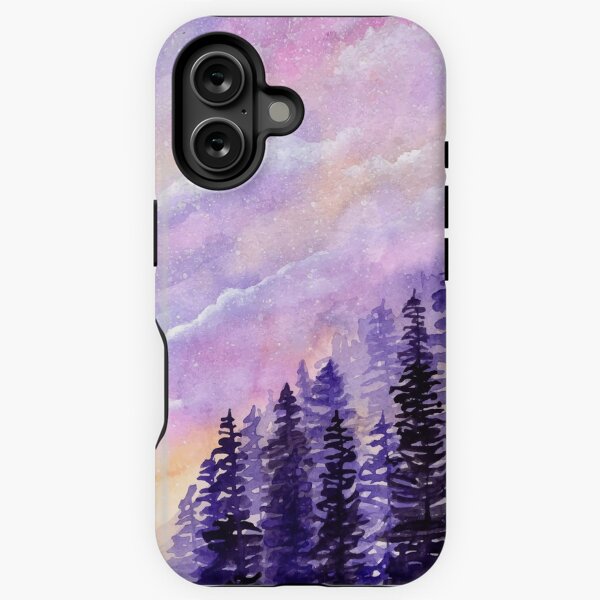 Item preview, watercolor sky with pine trees  Phone Cases & Skins designed and sold by della95.