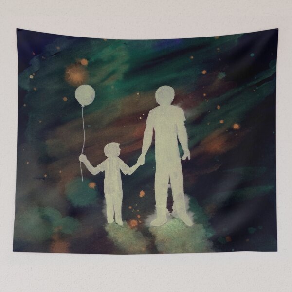 Item preview, Dad and Son under the Sunrise - Inverted (Watercolor) designed and sold by CreativityRoams.