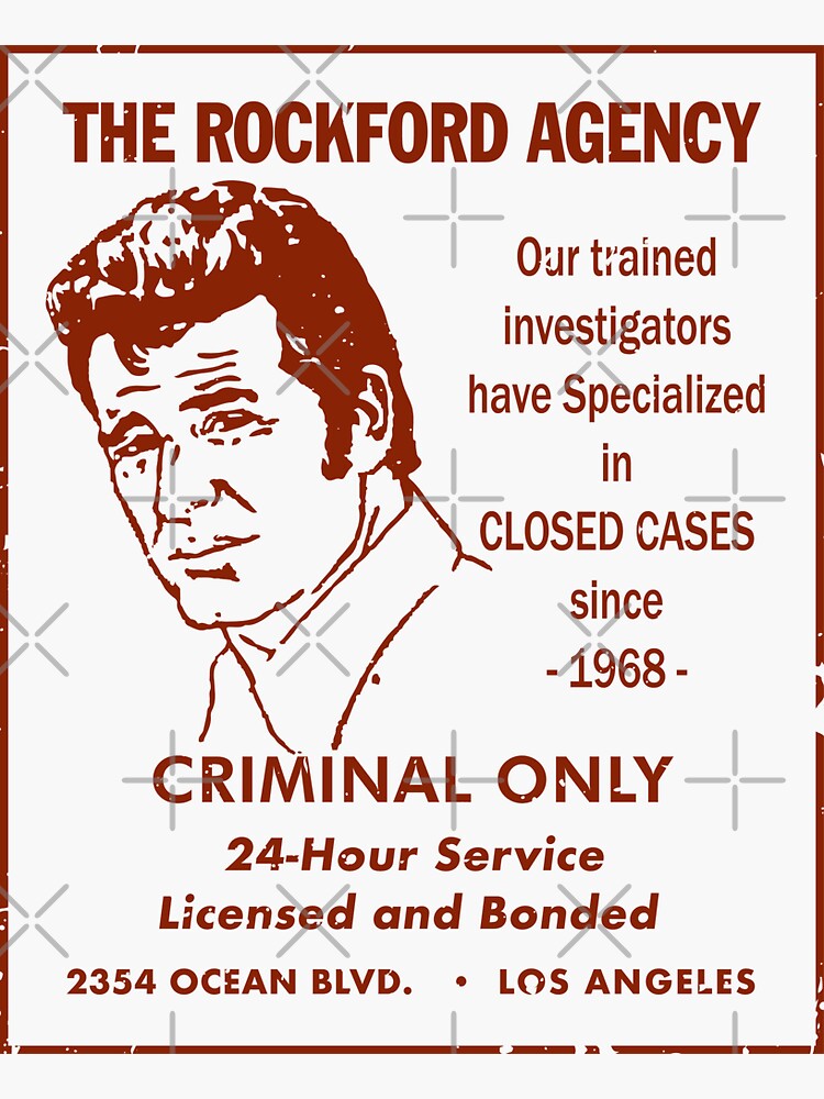 "The Rockford Files Yellow Pages Ad" Sticker for Sale by jonnyfido