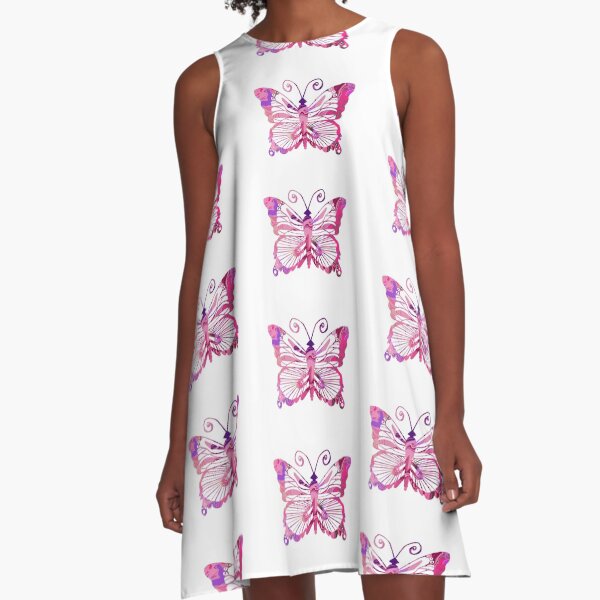Marbled Butterfly A-Line Dress