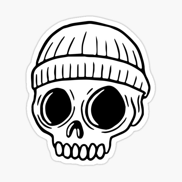 skull wearing a beanie