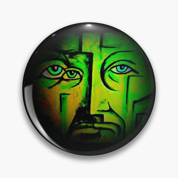 Item preview, Three eyes green face abstract designed and sold by Shellavision.
