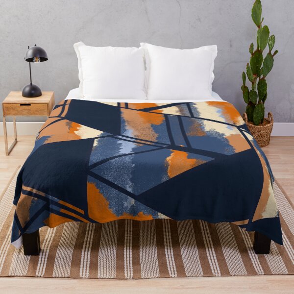 Item preview, Navy & Orange Geometric Design designed and sold by Apparelly.
