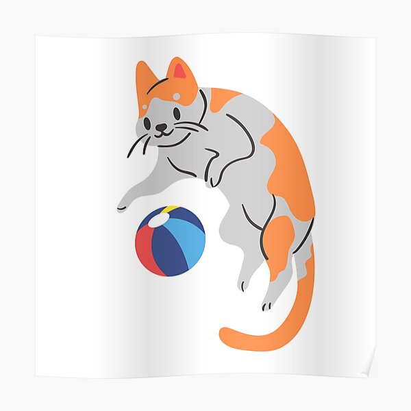 Kitten Playing Soccer Posters Redbubble