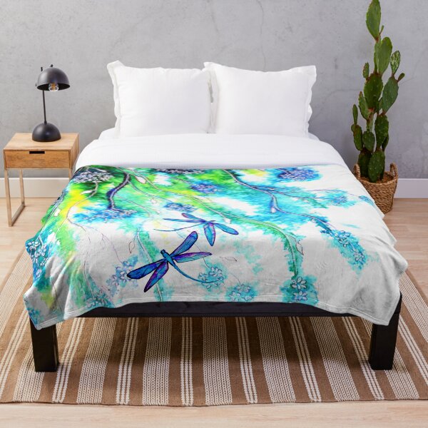 Dragonfly Angels Throw Blanket