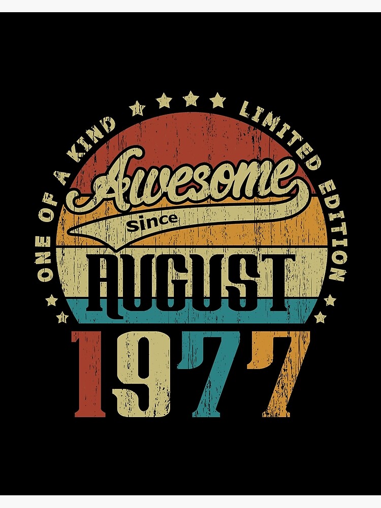 Vintage Awesome Since August 1969 Shirt 50th Birthday Gift