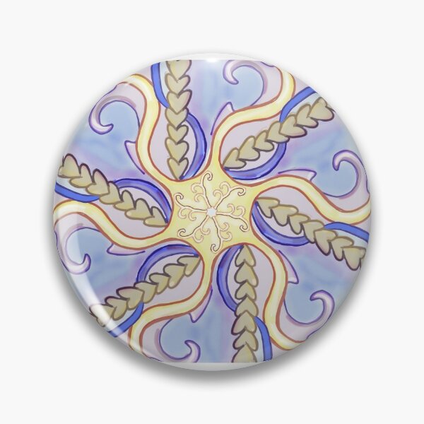 Blue and Gold Design Pin