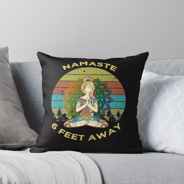 Item preview, Namaste 6 Feet Away Funny Zen Hippie Girl Humor-Social Distancing.  designed and sold by MinsND.