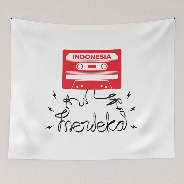 Item preview, illustration of cassette tapes that make up the writing Indonesia Merdeka designed and sold by fatrin99.