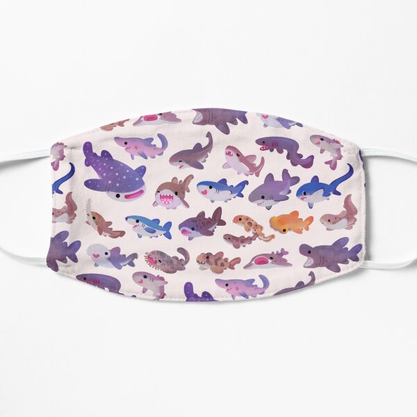 Shark day - pastel Flat Mask