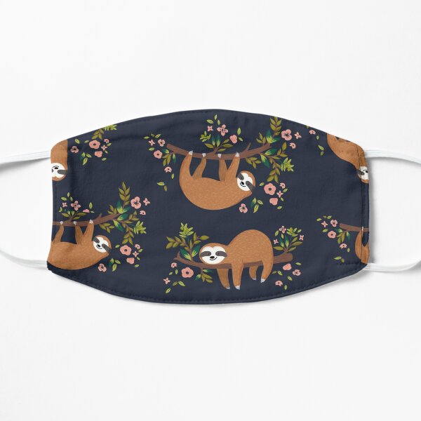 Sloth Floral Funny Art Mask
