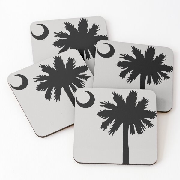 Item preview, SC South Carolina State Flag Palmetto Tree and Moon in Black designed and sold by Jelene.