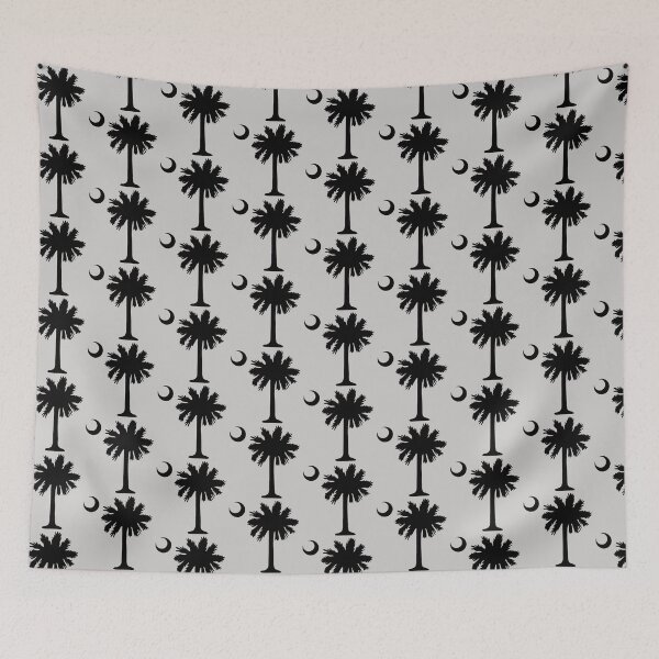 Item preview, SC South Carolina State Flag Palmetto Tree and Moon in Black designed and sold by Jelene.