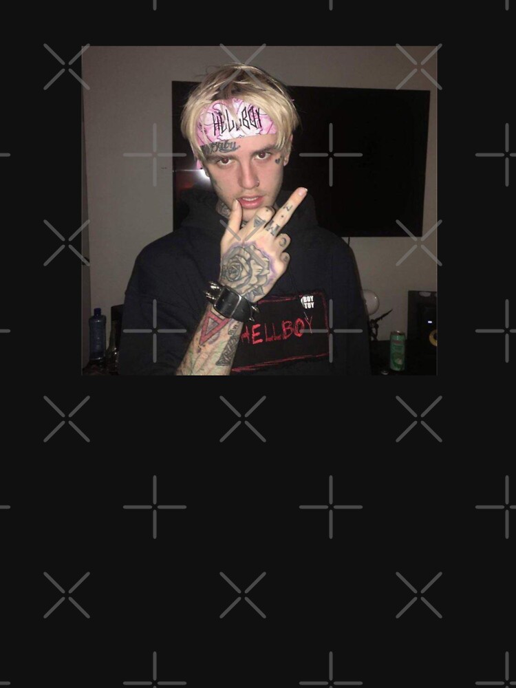 lil peep wearing hellboy shirt