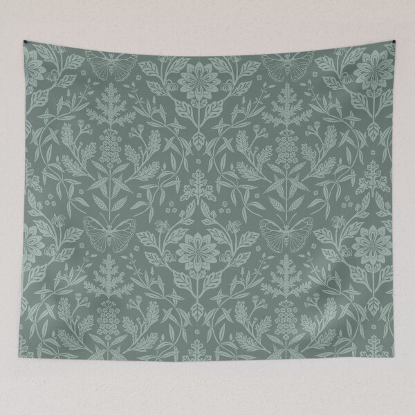 Item preview, Dahlia Damask in Green designed and sold by Olivia Munroe.
