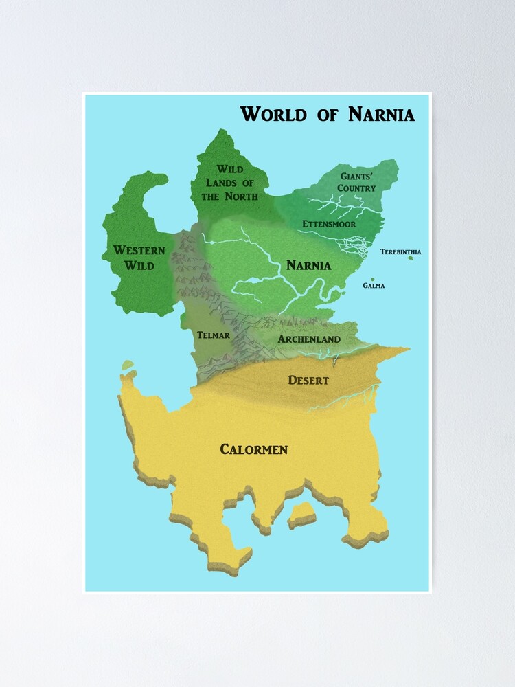 Narnia Map Basic Poster For Sale By HometownSciFi Redbubble   Fposter,small,wall Texture,product,750x1000.u1 