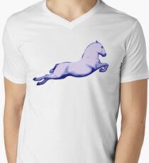 Lipanzanna Stallion in Capriole Blue Men's V-Neck T-Shirt