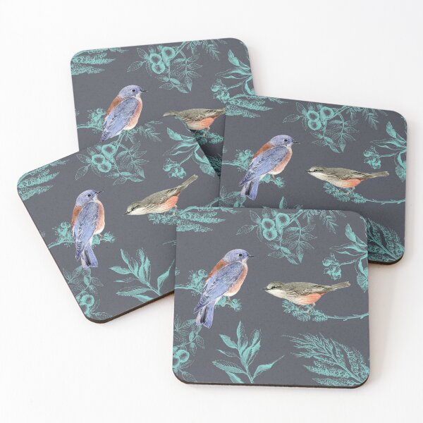 Item preview, Bluebird meets Flycatcher Bird Collage Print designed and sold by borednomad.