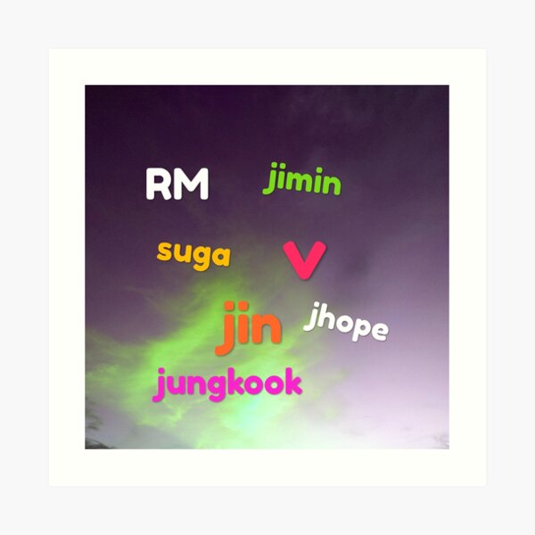 Bts Names Art Prints | Redbubble