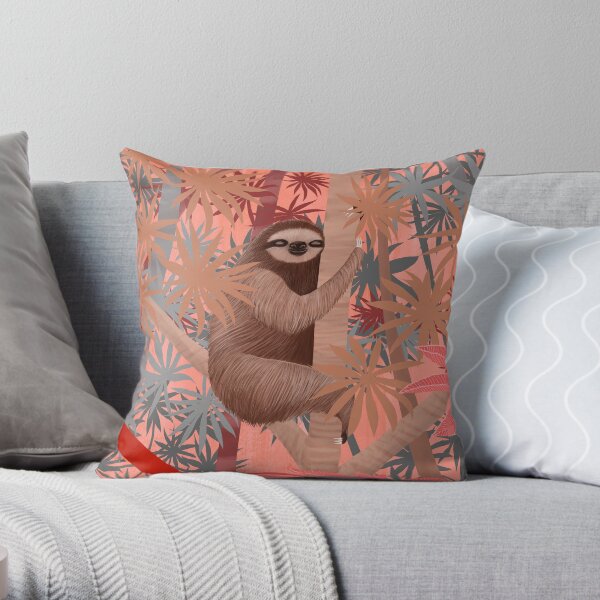 Technicolor Jungle 1 Throw Pillow