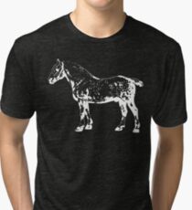 Percheron Stallion White Tri-blend T-Shirt