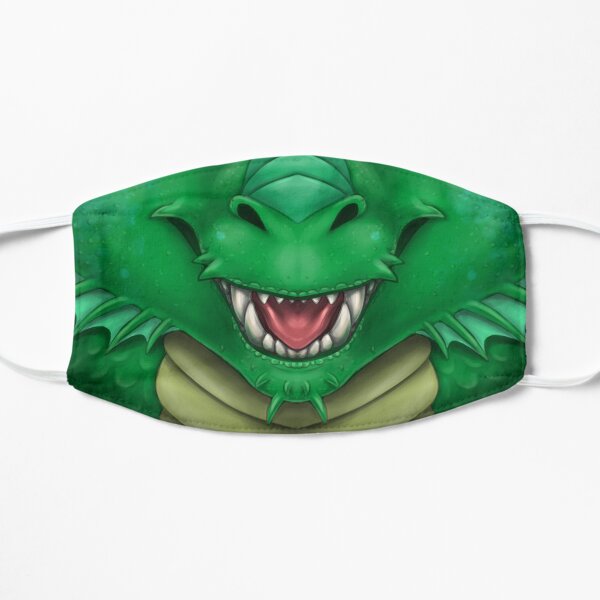 Green Dragon Face Flat Mask