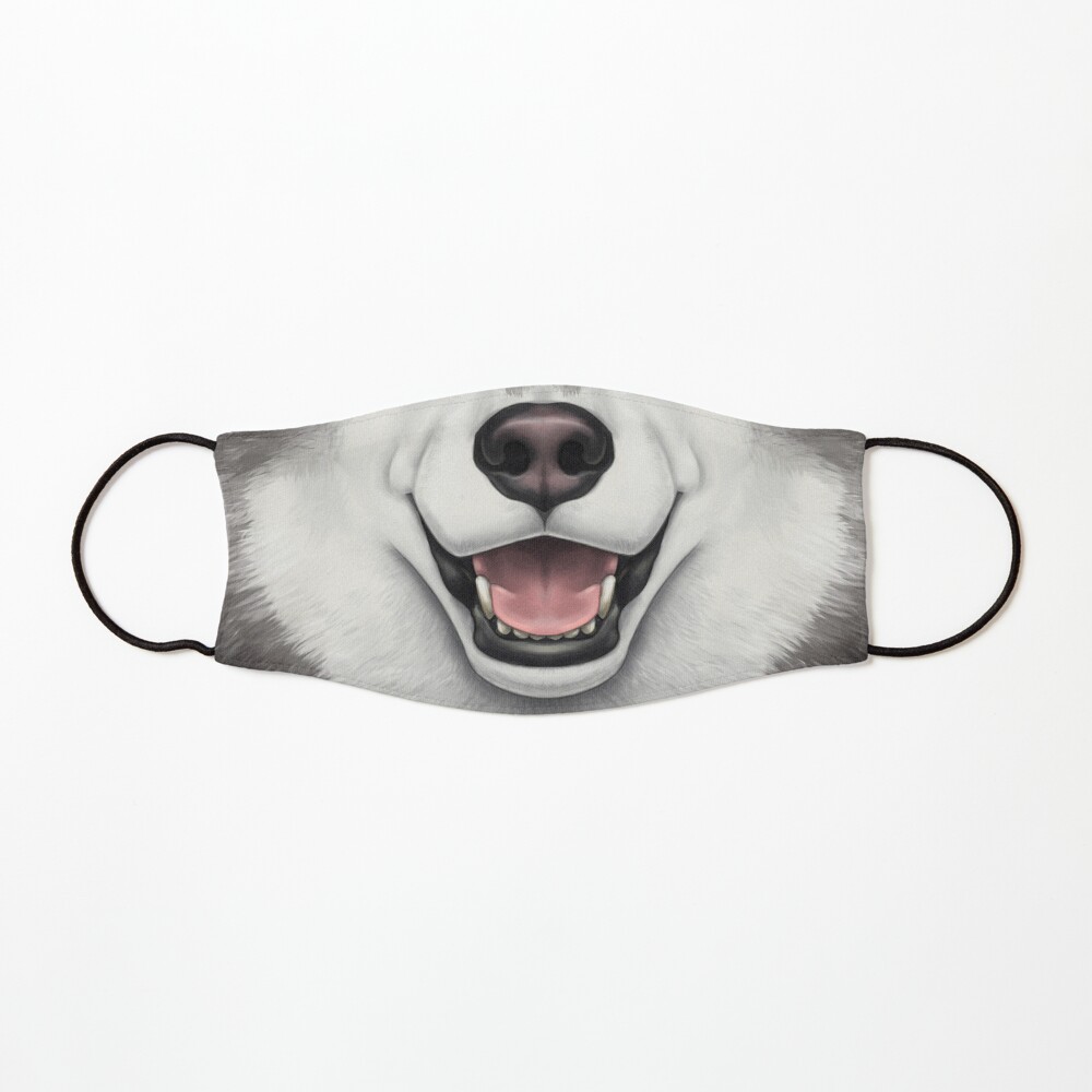 Black & White Husky Face Mask