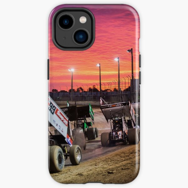 Coucher de soleil sur la piste de Speedway. Coque antichoc iPhone