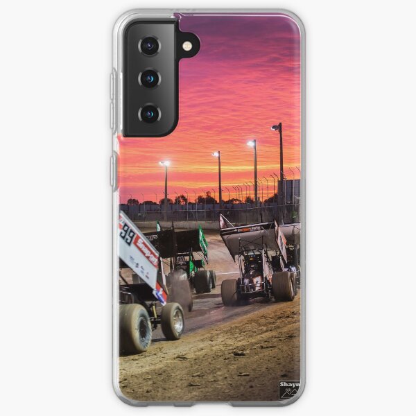 Atardecer en la pista Speedway. Funda blanda para Samsung Galaxy