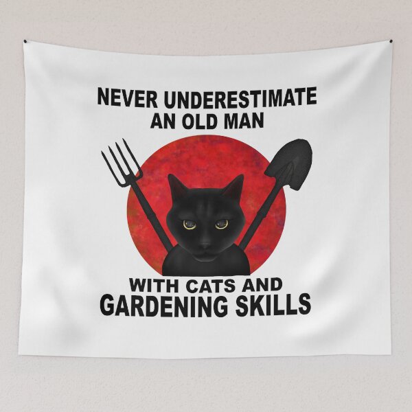 Item preview, Never Underestimate An Old Man With Cats And Gardening Skills - Cats And Gardening Skills Cat Lovers Gift designed and sold by RimbuCreative.