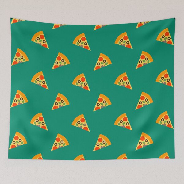 Item preview, Pizza with green background repeat pattern  designed and sold by abhishekarts.
