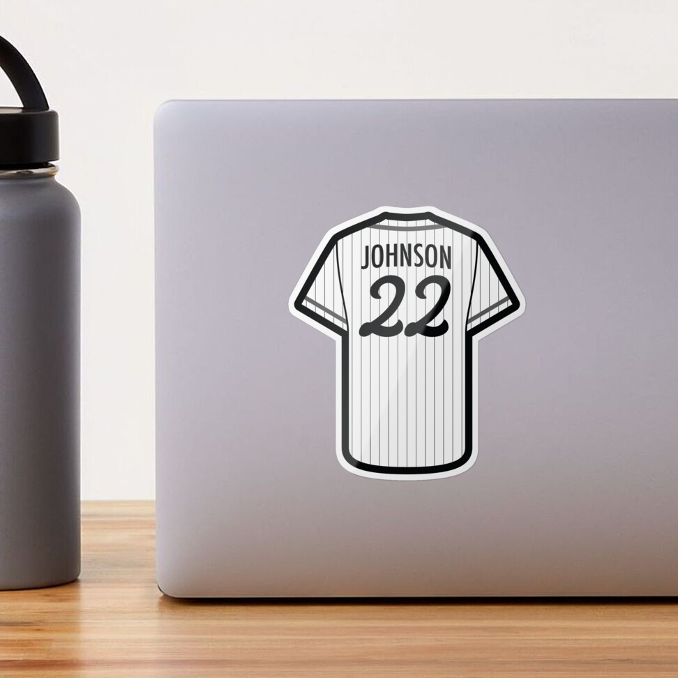 Simple Black and White Baseball Jersey Back Sticker for Sale by