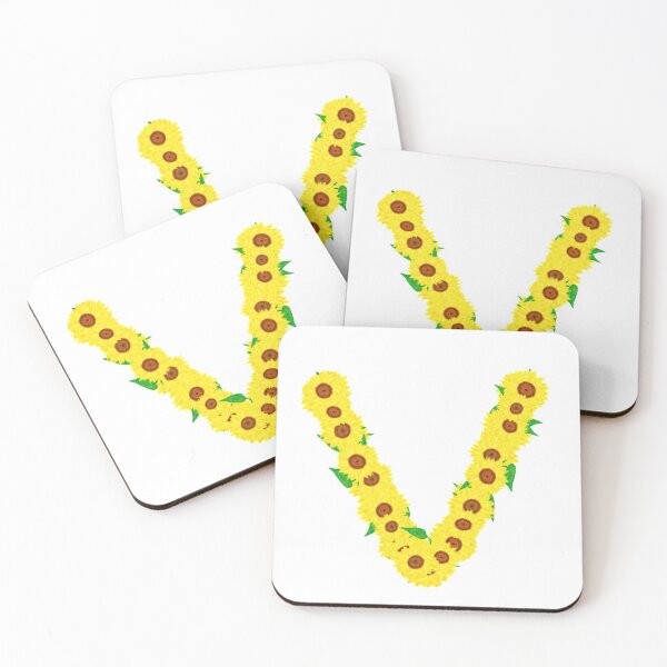 Item preview, Sunflowers Initial Letter V (White Background) designed and sold by ArtByLM.