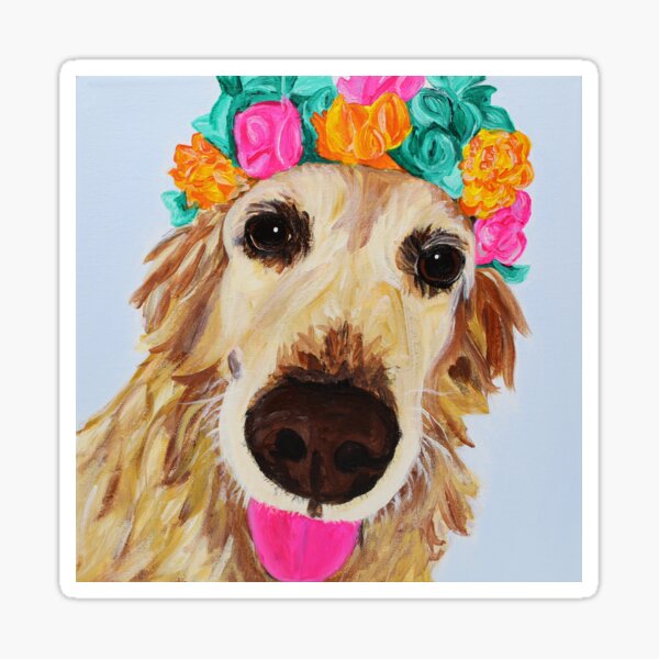 Flower Girl Xena, the Golden Retriever Sticker