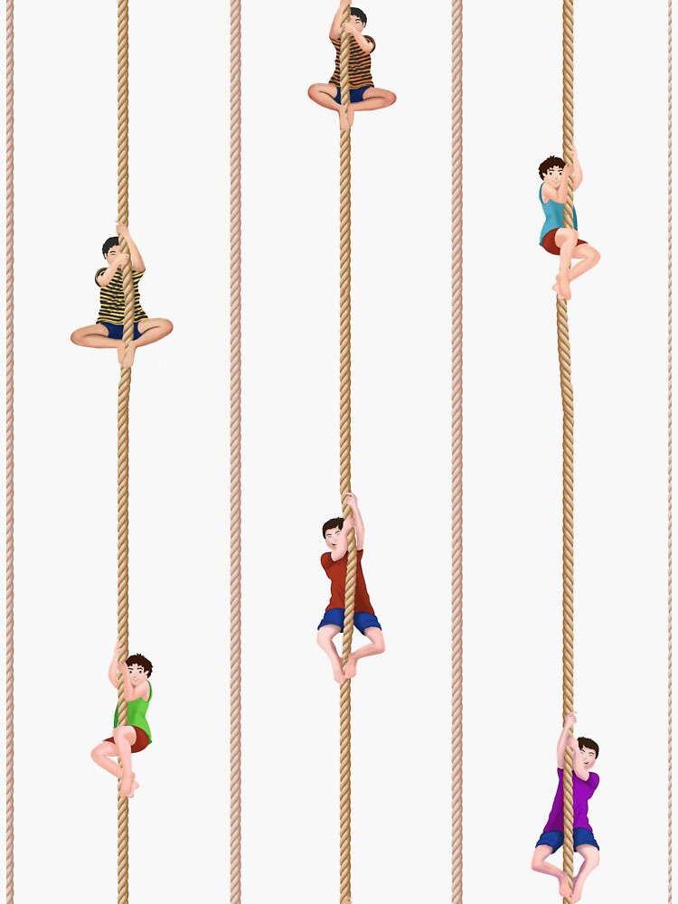 Children Climbing ropes Sticker for Sale by RosaFuerte