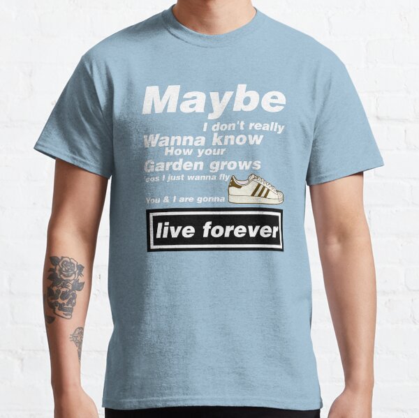 Oasis Live Forever Britpop Liam Gallagher Noel Gallagher Definitely Maybe Design Classic T-Shirt