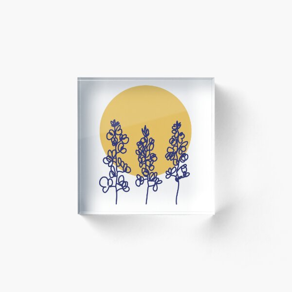 Modern Texas Bluebonnets Acrylic Block