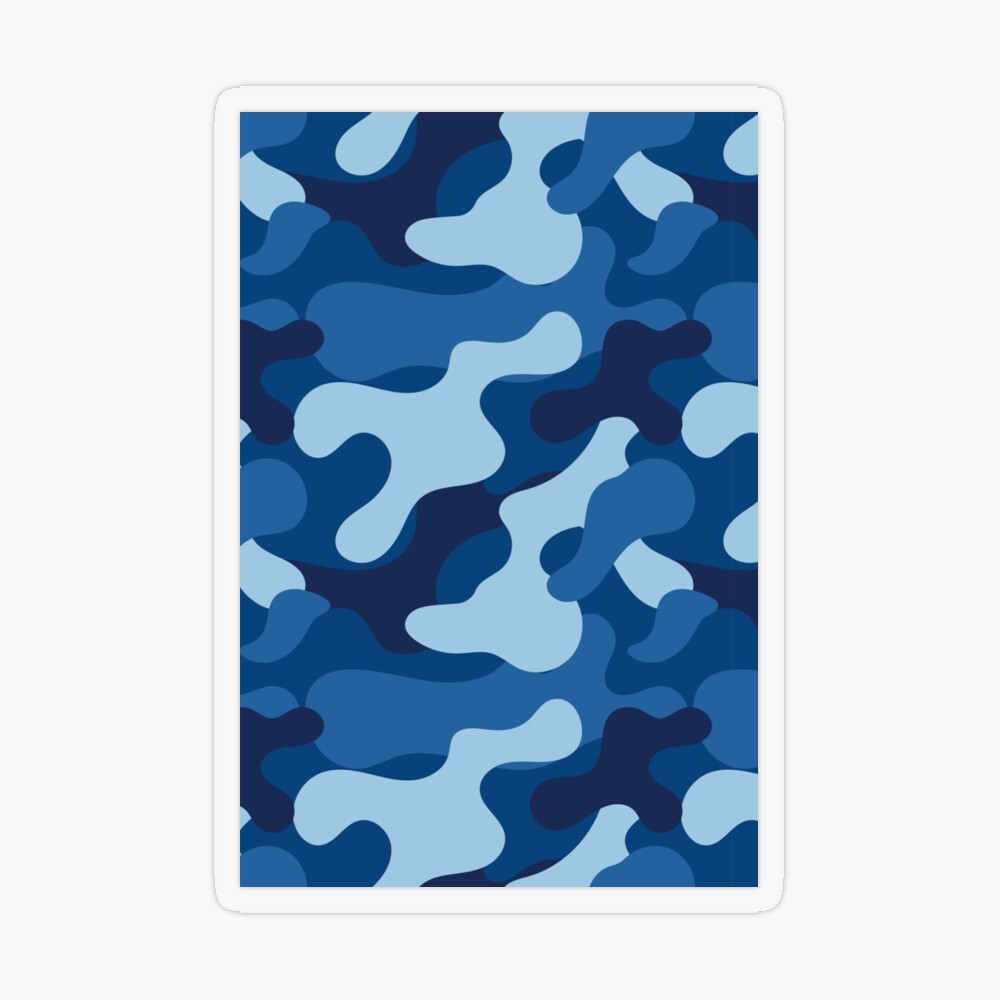 Blue marine army camo camouflage pattern Canvas Print by ARTPICS