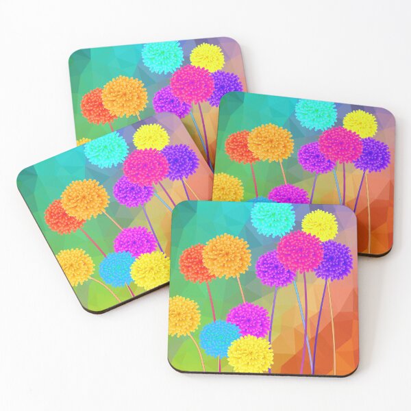 Item preview, Abstract colorful dandelion flowers on colorful background.  designed and sold by mashmosh.