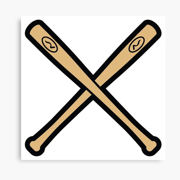 Crossed Baseball Bats Canvas Print