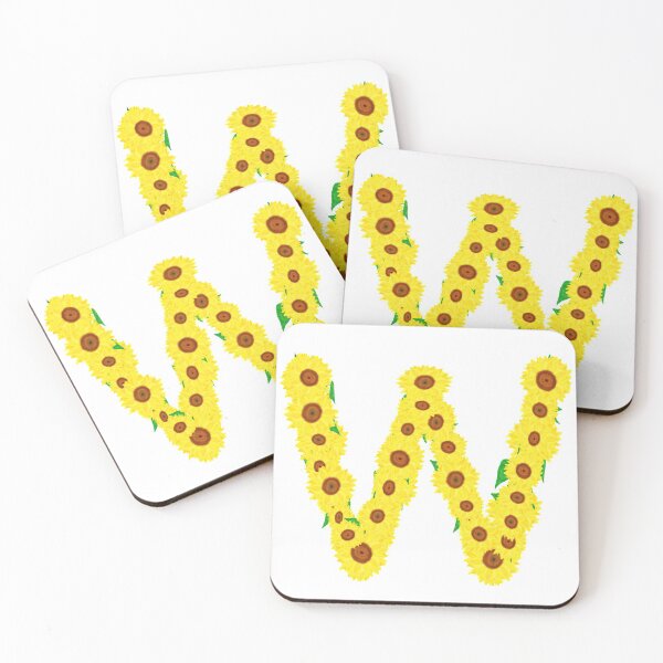 Item preview, Sunflowers Initial Letter W (White Background) designed and sold by ArtByLM.