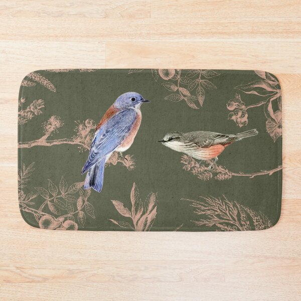 Item preview, Bluebird meets Flycatcher Bird Collage Oriental Inspired designed and sold by borednomad.