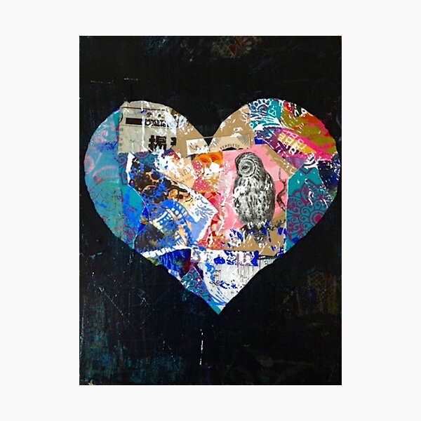 Beautiful Black Heart Photographic Print