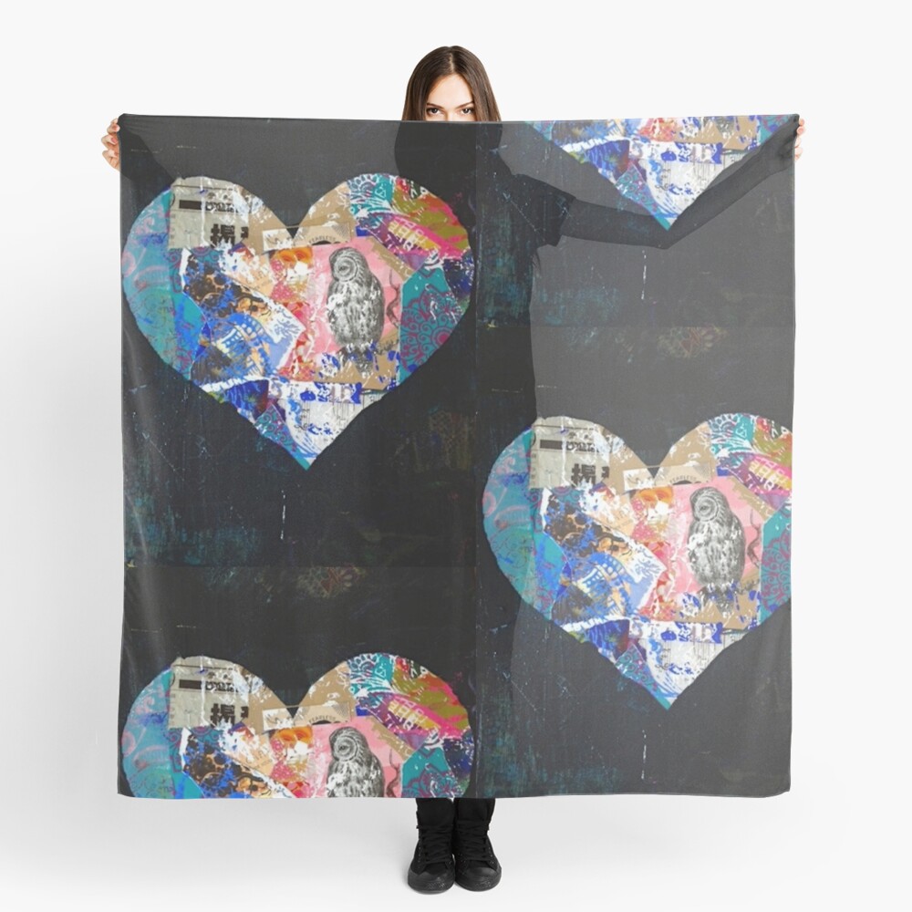 Beautiful Black Heart Scarf