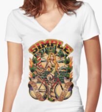 Simple Fixed Gear 01 Women's Fitted V-Neck T-Shirt