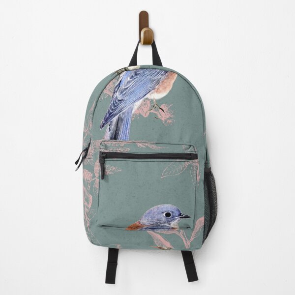 Item preview, Bluebird meets Flycatcher Bird Collage Japanese Inspired designed and sold by borednomad.